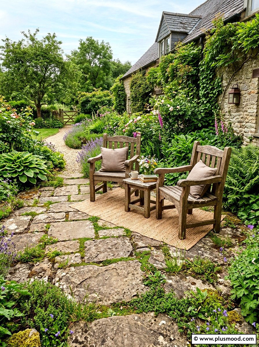 Natural Stone Patio - 25 summer uncovered patio ideas