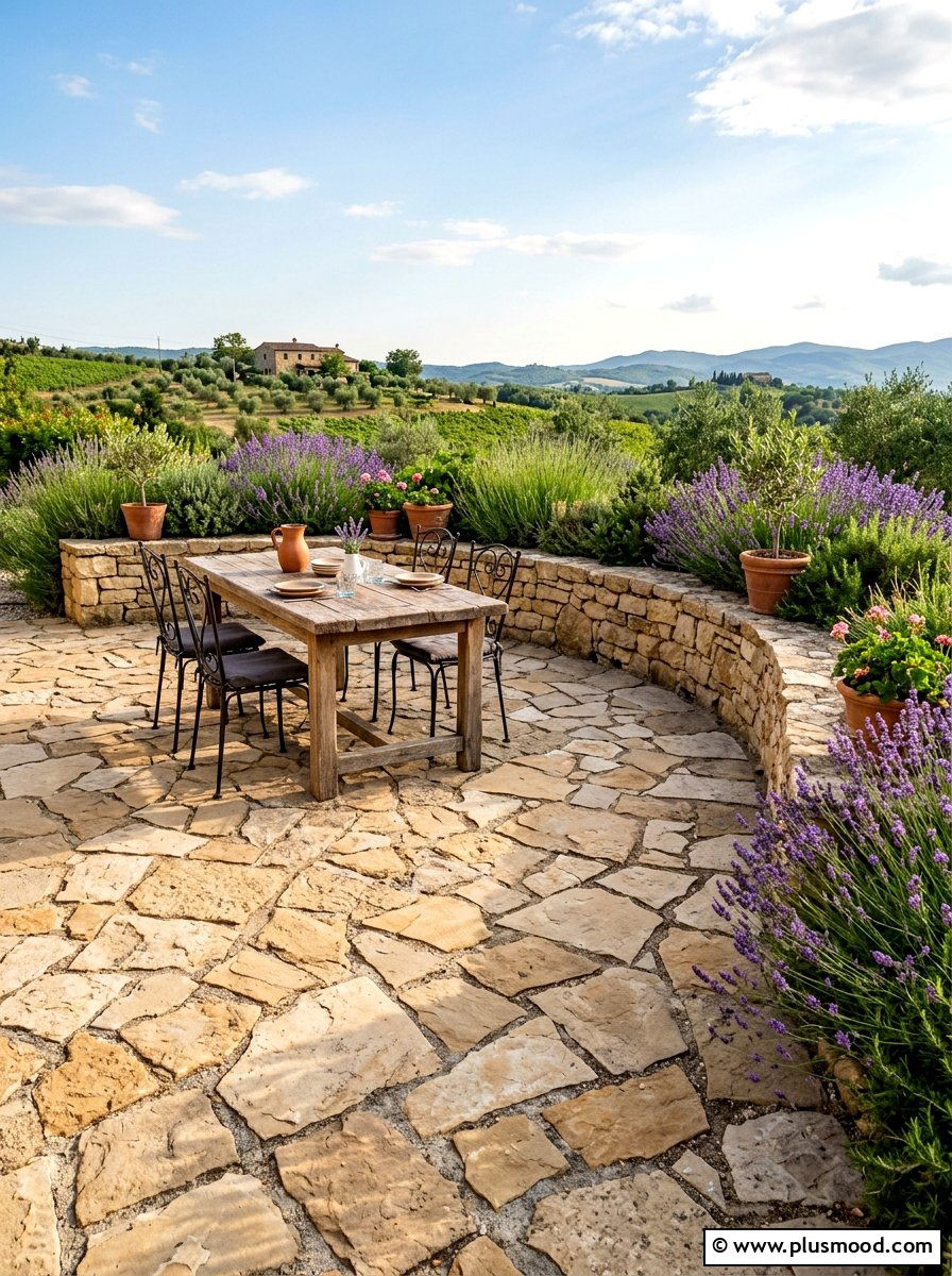 Natural Stone Paving - 25 summer Mediterranean patio ideas