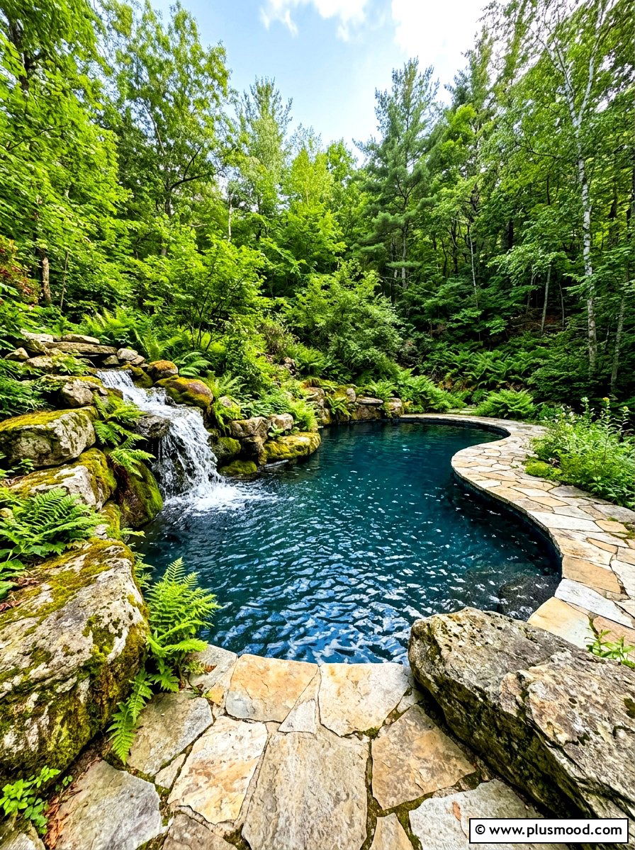 Natural Stone Pool - 25 summer pool landscaping ideas