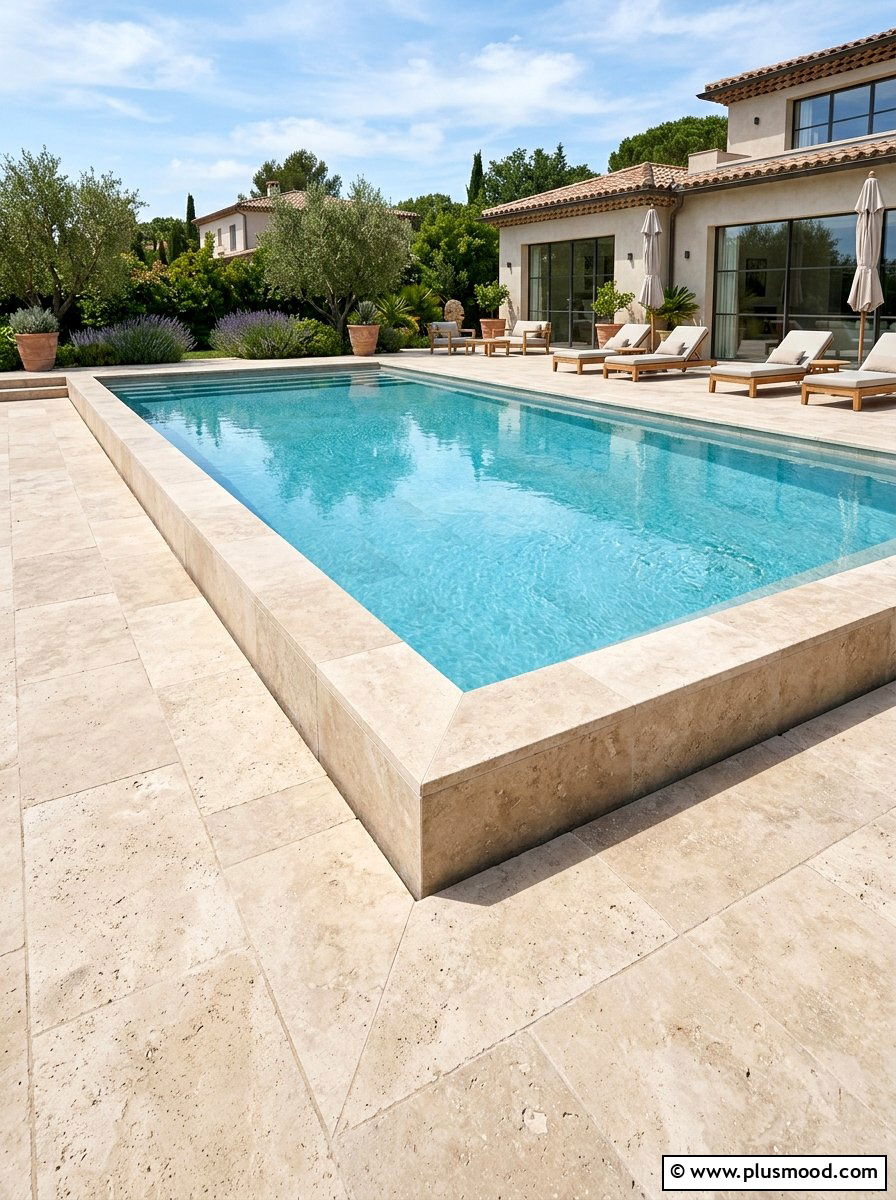 Natural Stone Pool Coping - 25 pool landscaping ideas modern style