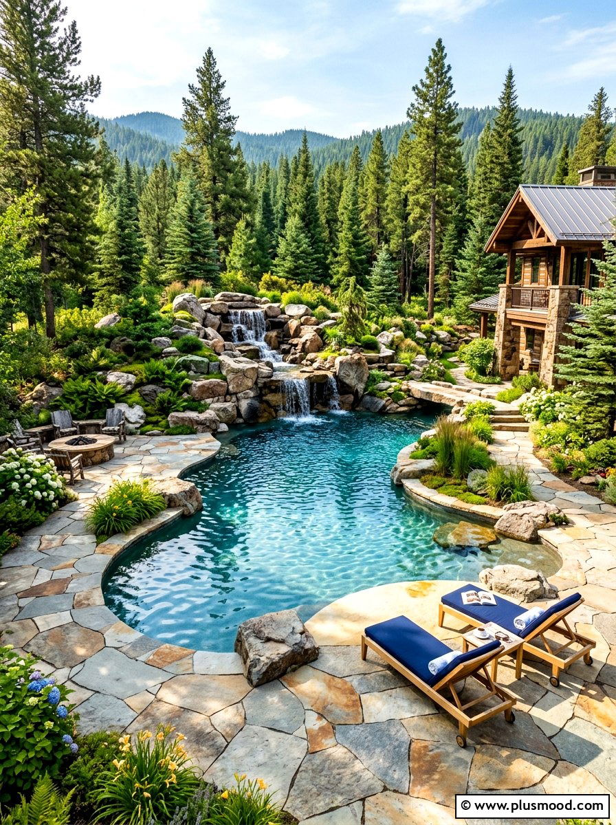 Natural Stone Pool Deck - 25 summer pool deck ideas