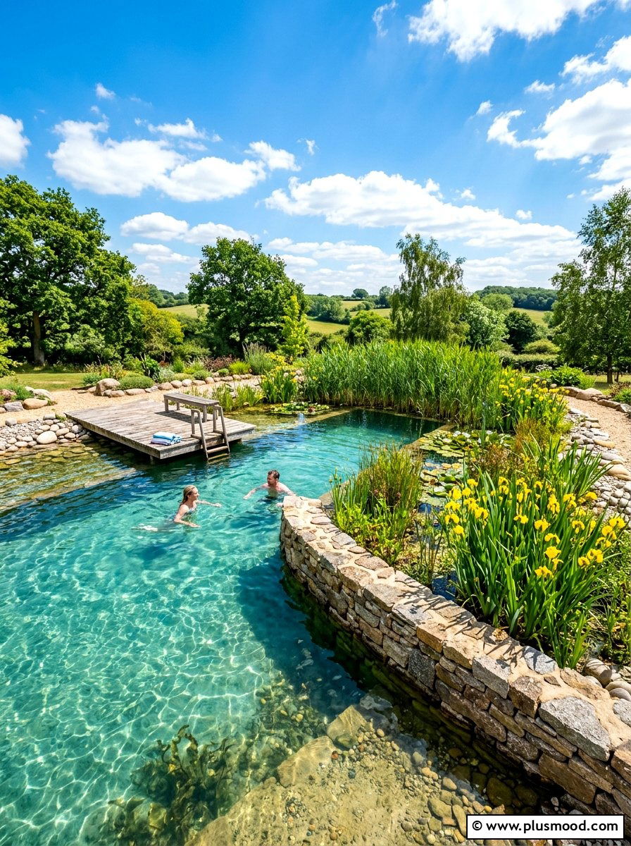 Natural Swimming Pond - 25 summer water feature backyard ideas