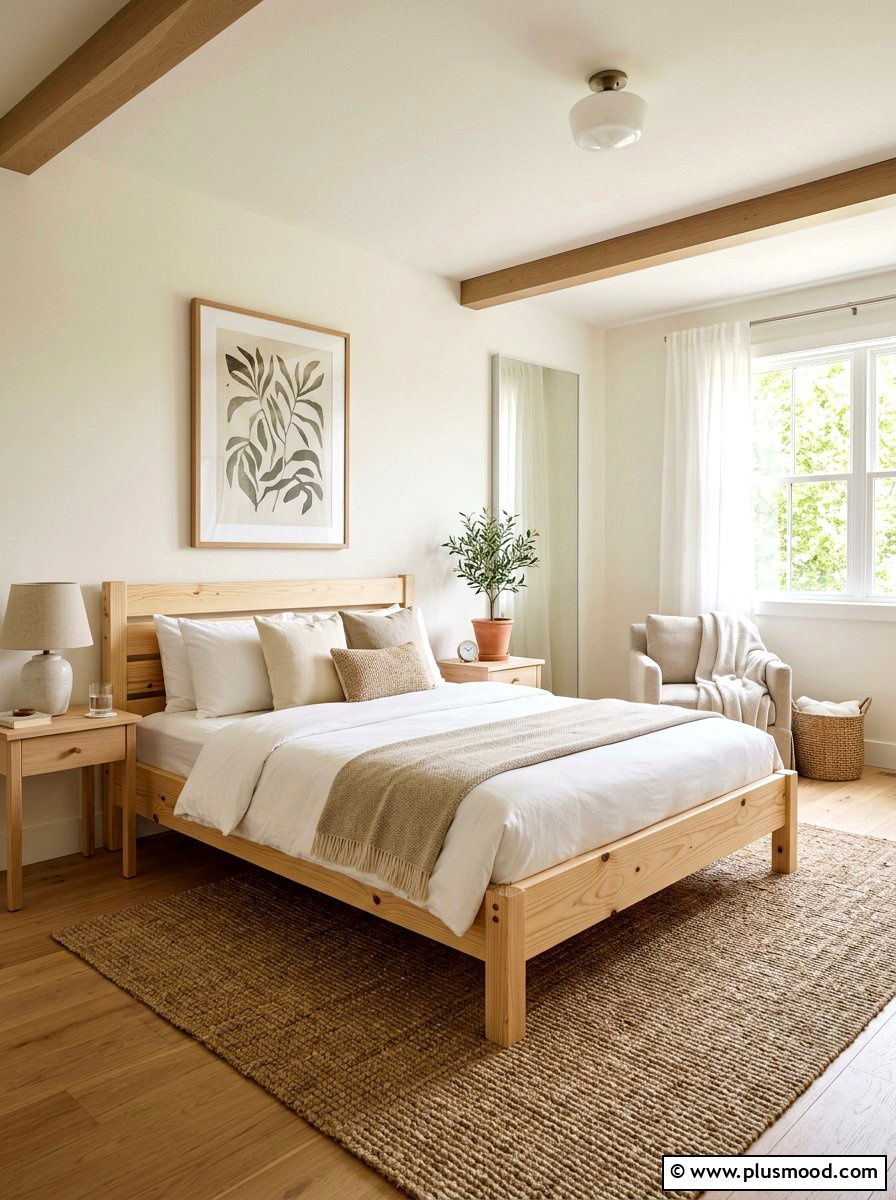 Natural Wood Bed - 25 simple summer bedroom ideas