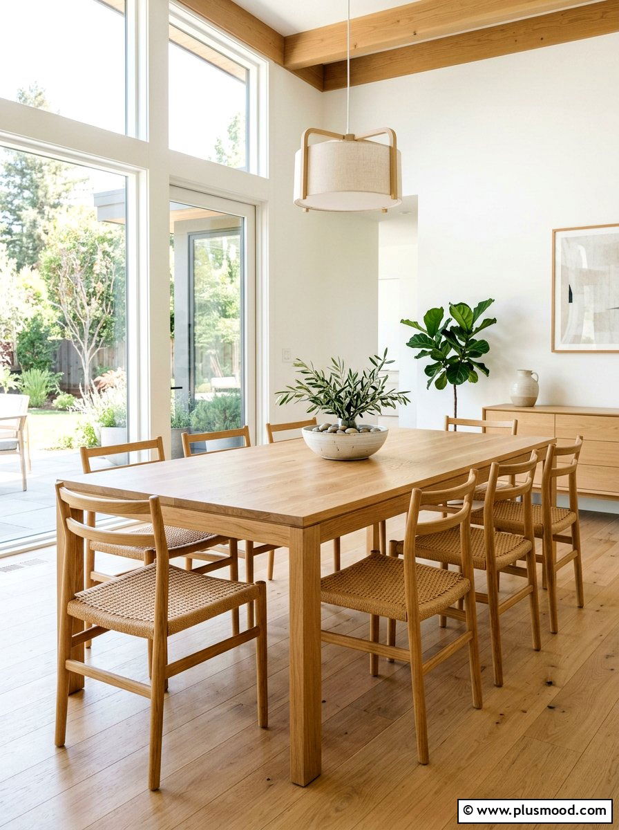 Natural Wood Dining Area - 25 summer minimalist summer decor ideas