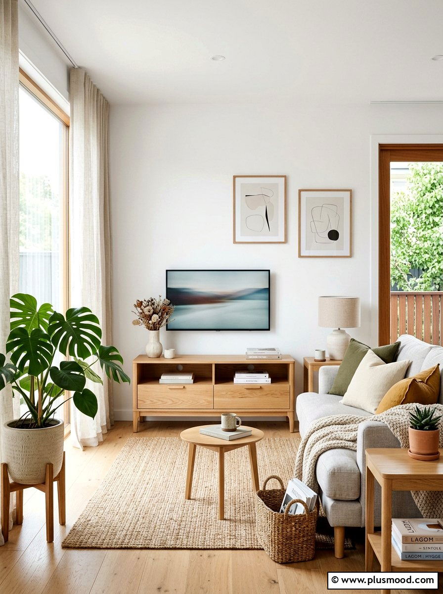 Natural Wood Furniture - 25 summer decor ideas for small apartments living room