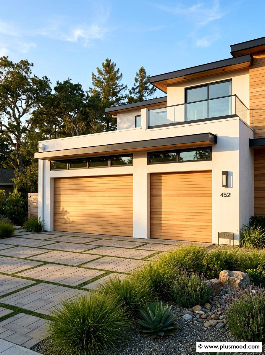 Natural Wood Garage Doors - 25 summer neutral curb appeal ideas