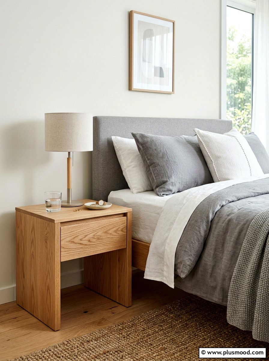Natural Wood Nightstand - 25 late summer bedroom ideas