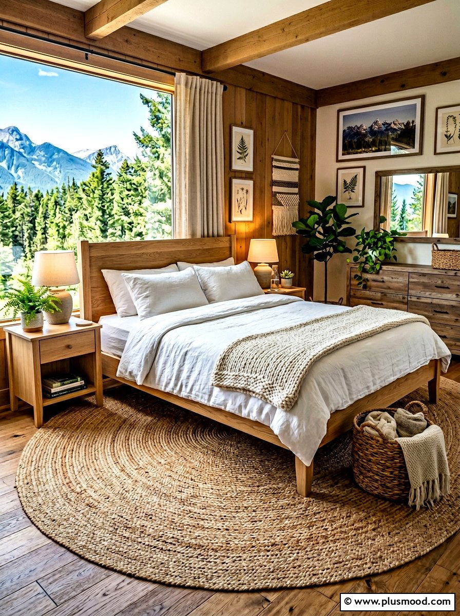 Natural jute rugs - 25 summer bedroom refresh ideas