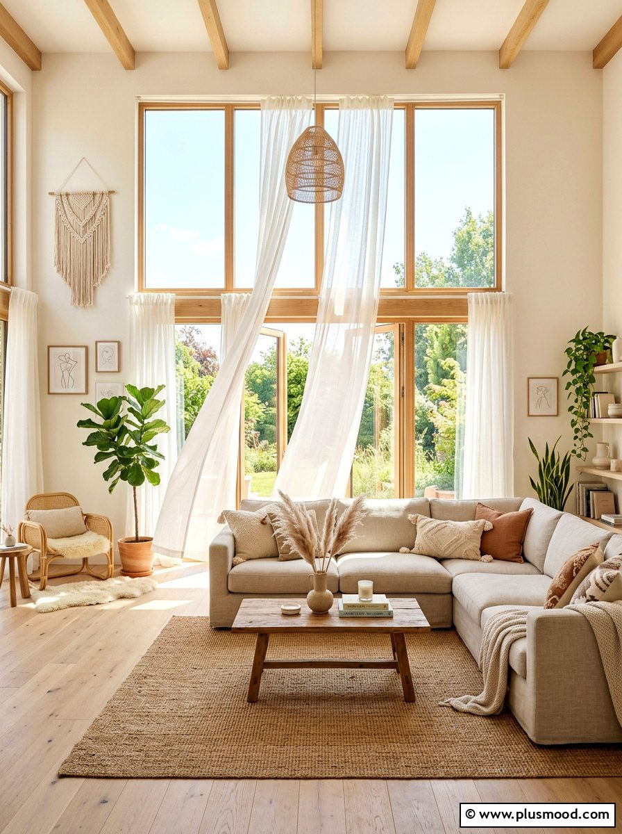 Natural light - 25 boho summer living room ideas
