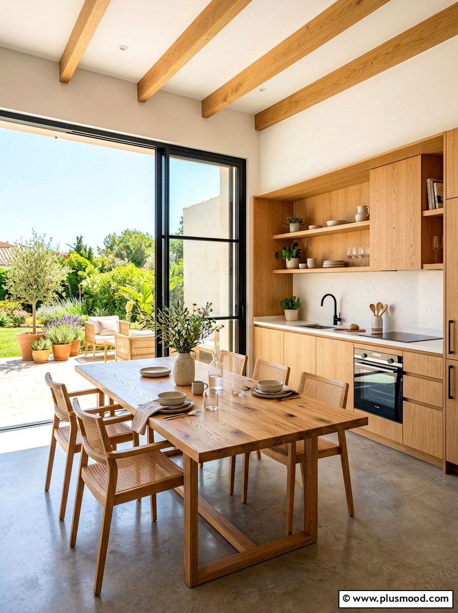 Natural oak summer kitchen - 25 summer modern summer decor ideas
