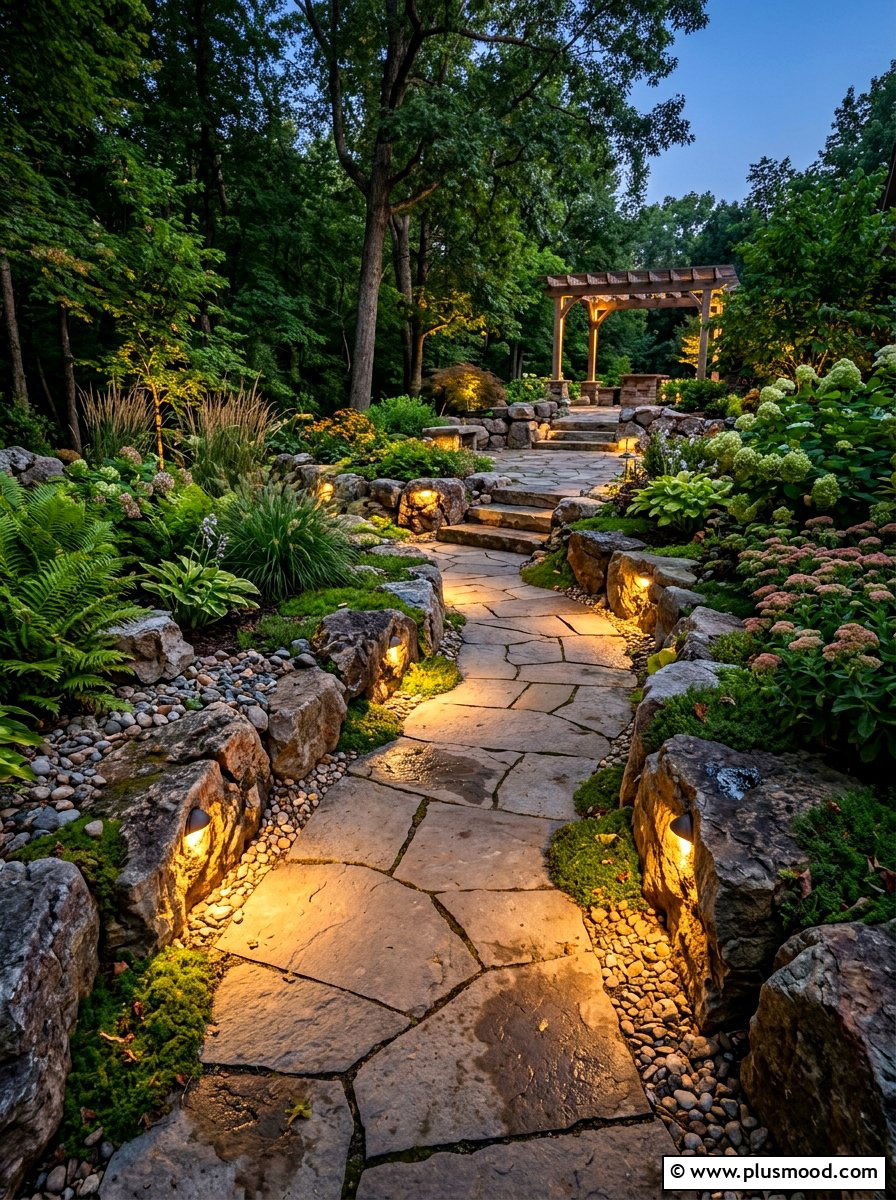Natural stone lighting - 25 summer landscape lighting ideas
