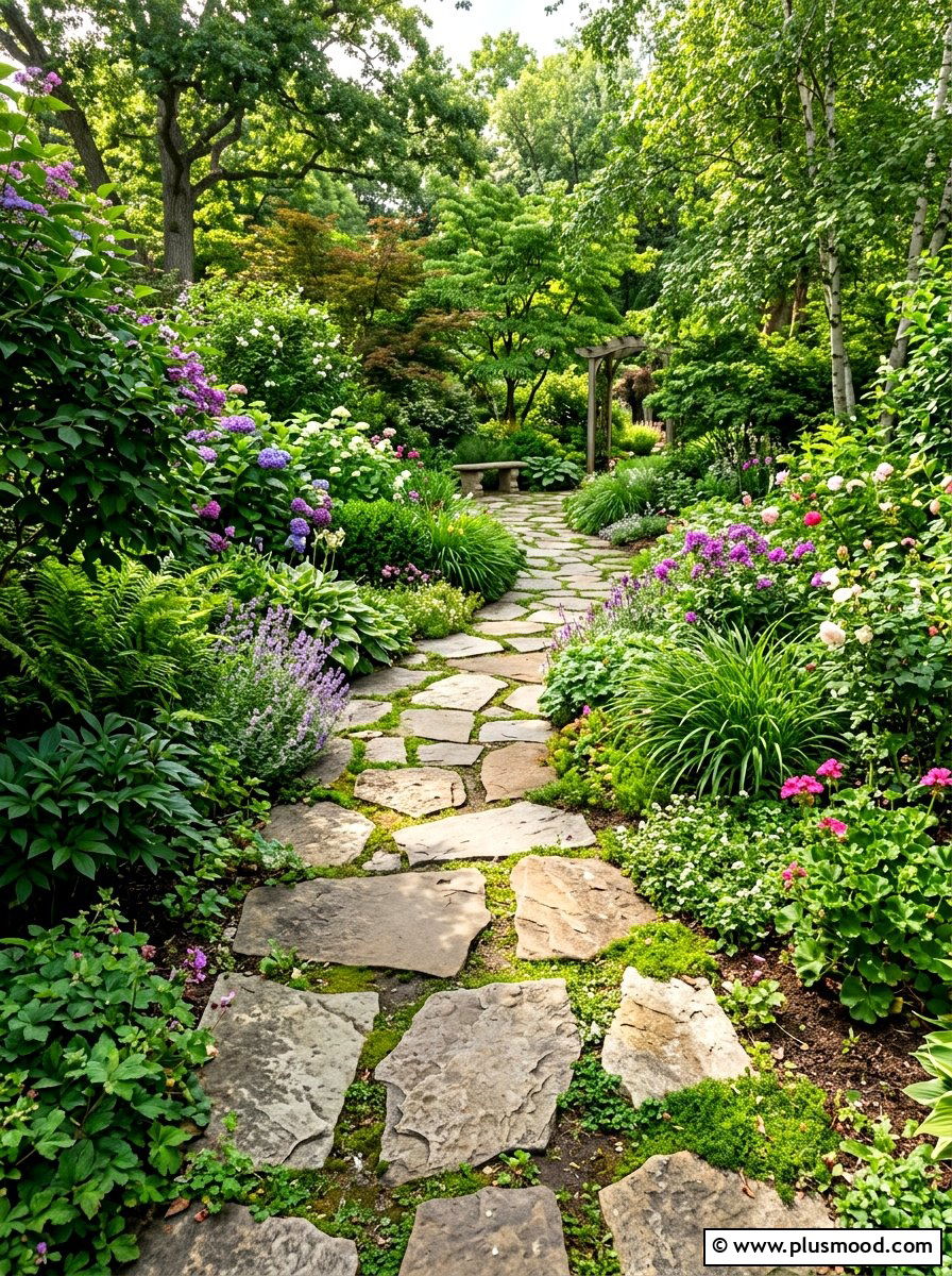 Natural stone path - 25 summer hot weather landscaping ideas
