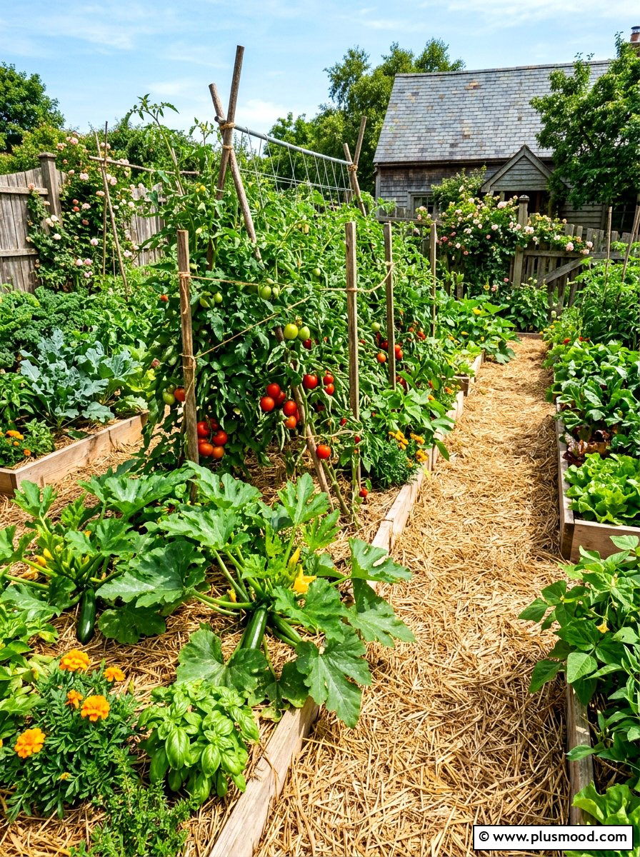 Natural straw mulch - 25 summer mulch ideas for summer landscaping
