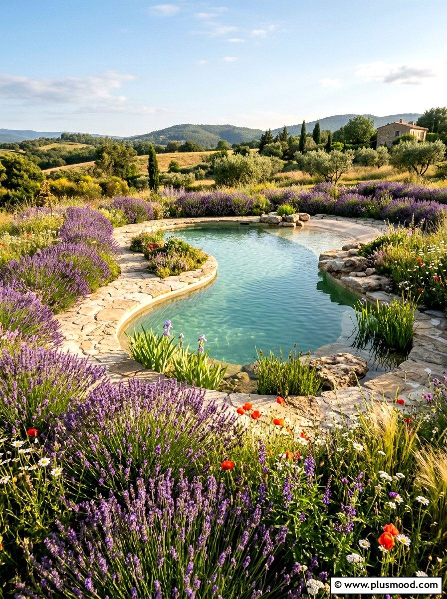 25 Pool Landscaping Ideas With Lavender for Relaxing Charm