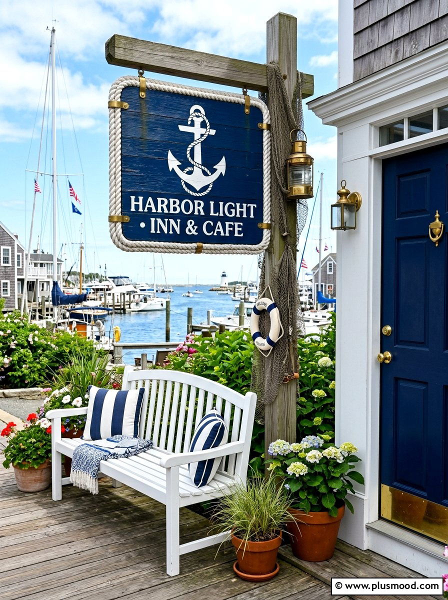 Nautical Anchor Sign - 25 summer front porch sign ideas