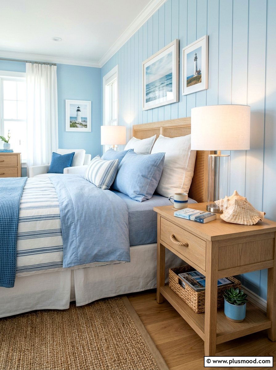 Nautical Bedroom Nightstand - 25 summer seashell decor ideas
