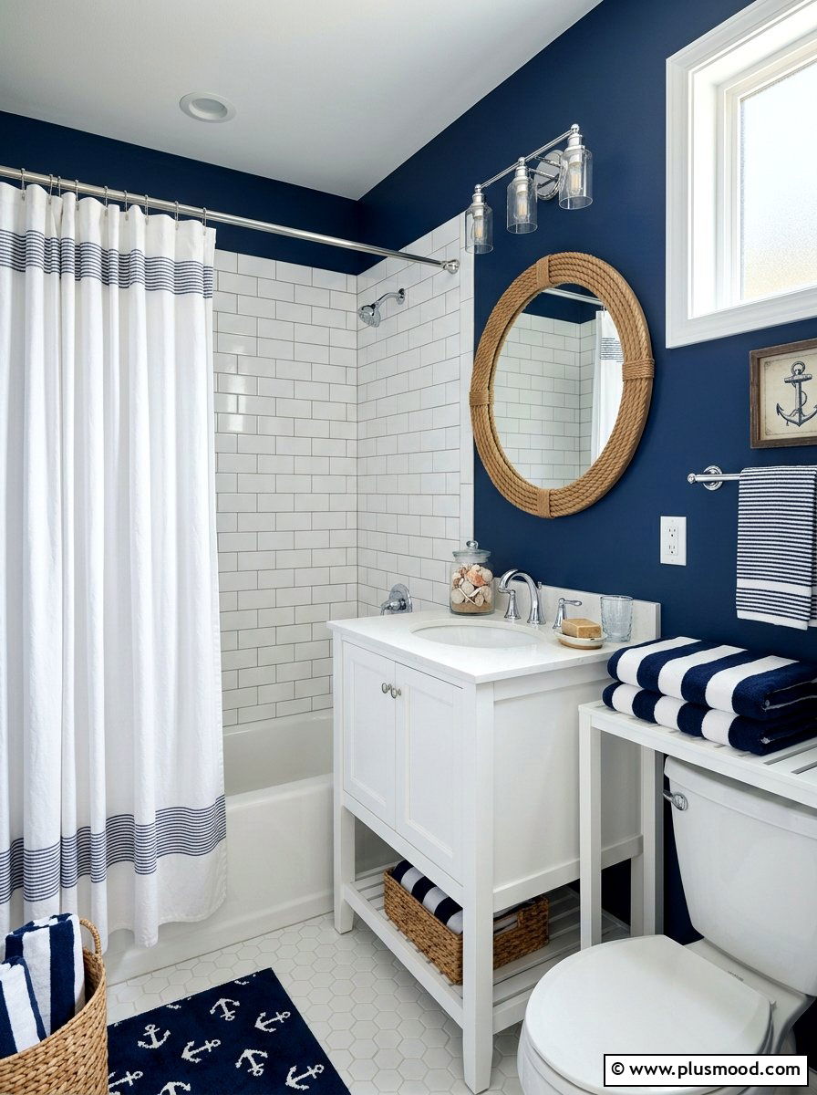 Nautical Blue Bathroom Suite - 25 summer decorating ideas for small homes