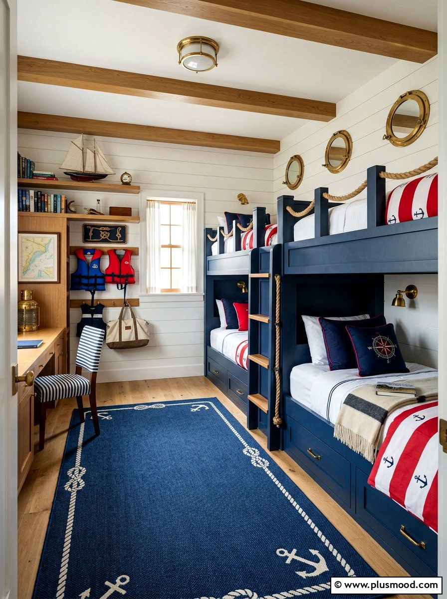 Nautical Bunk Room - 25 summer house decor ideas