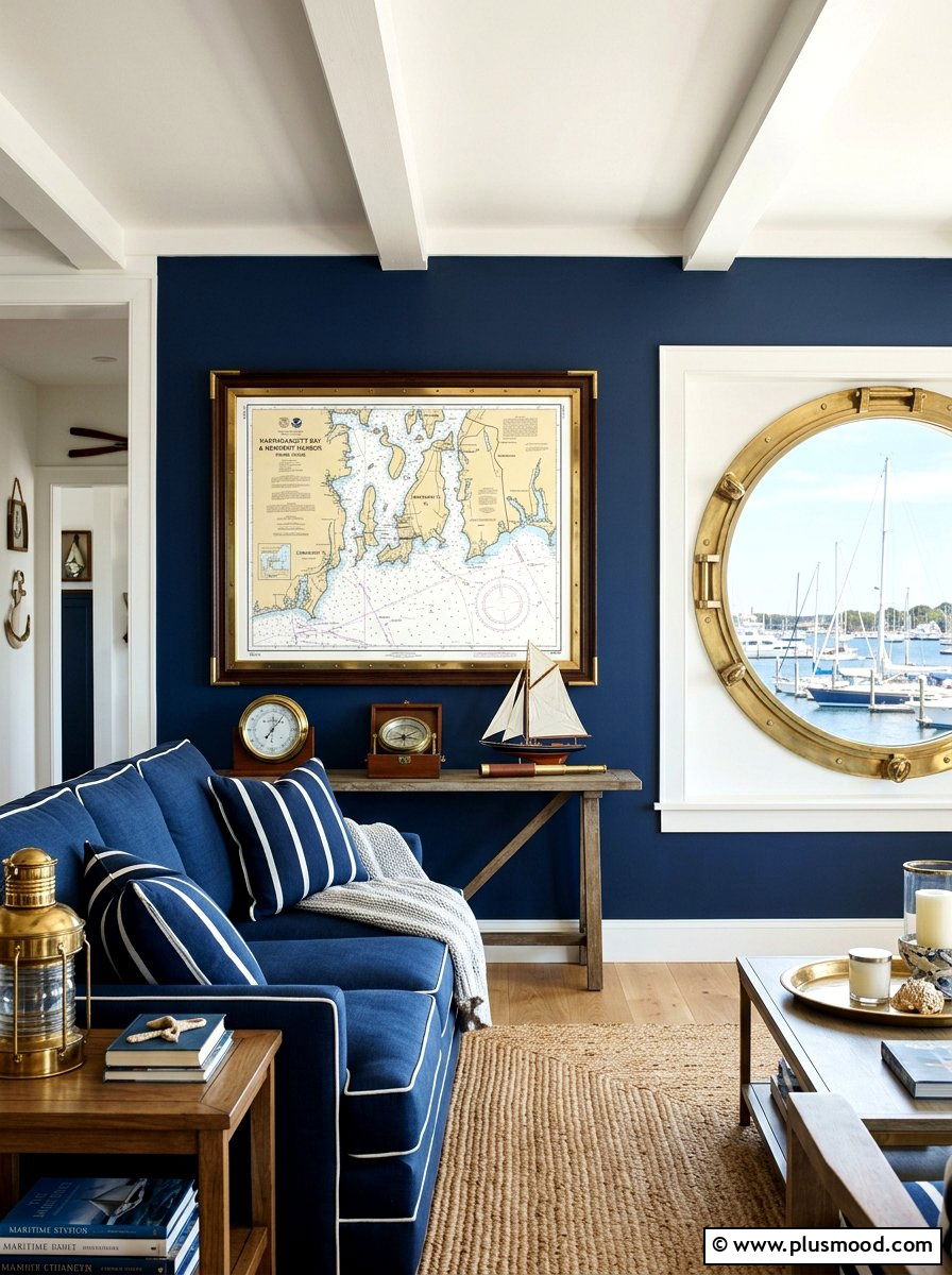 Nautical Chart Map - 25 summer wall art ideas for living room