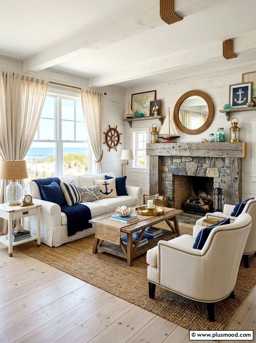 Nautical Decor - 25 airy summer living room ideas