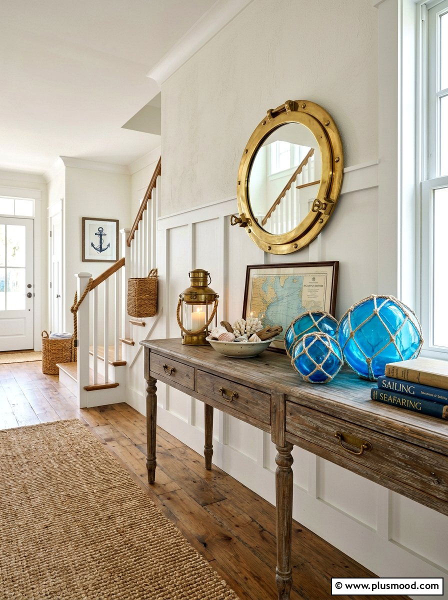 Nautical Entryway Table - 25 summer decorating ideas for home