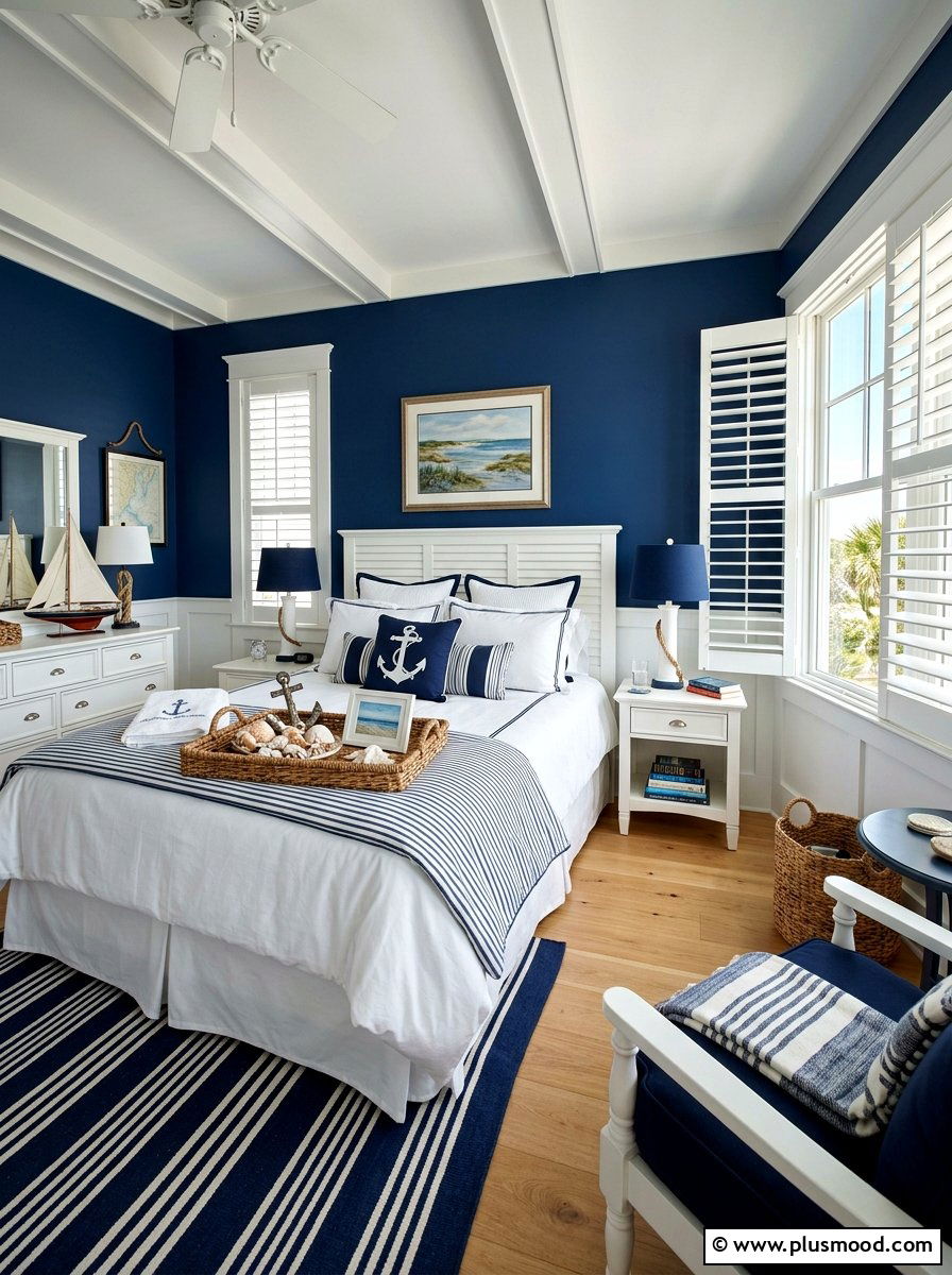 Nautical Guest Room - 25 summer seashell decor ideas