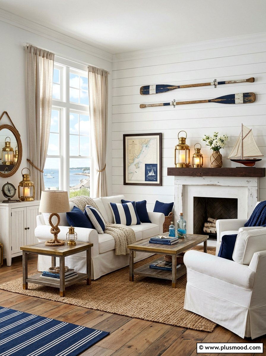 Nautical Living Room Decor - 25 summer cottage living room ideas