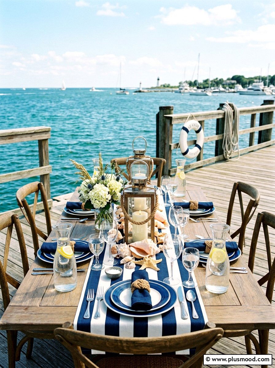 Nautical Maritime Dinner Table - 25 summer place setting ideas for summer