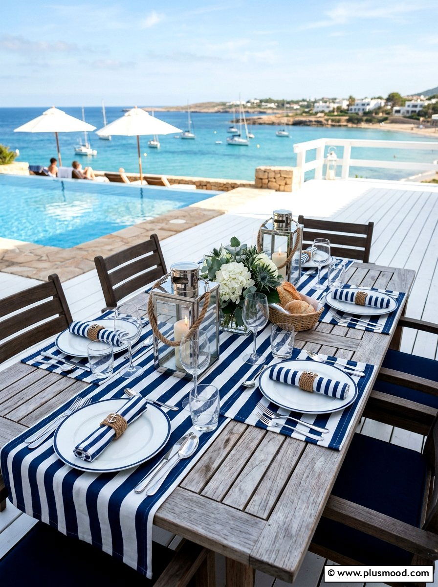 Nautical Outdoor Table - 25 summer outdoor table decor ideas