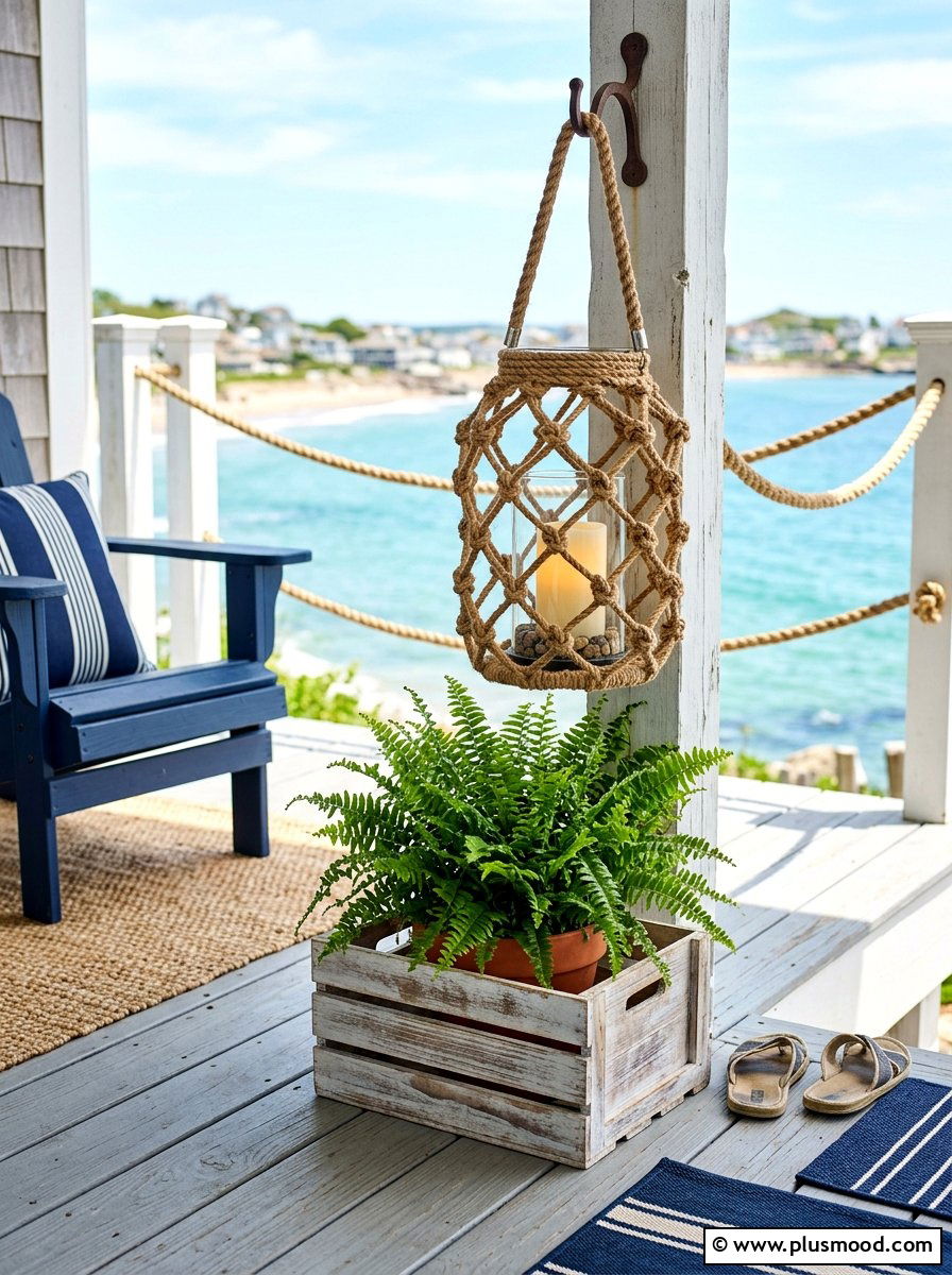 Nautical Rope Lantern - 25 summer front porch lantern ideas
