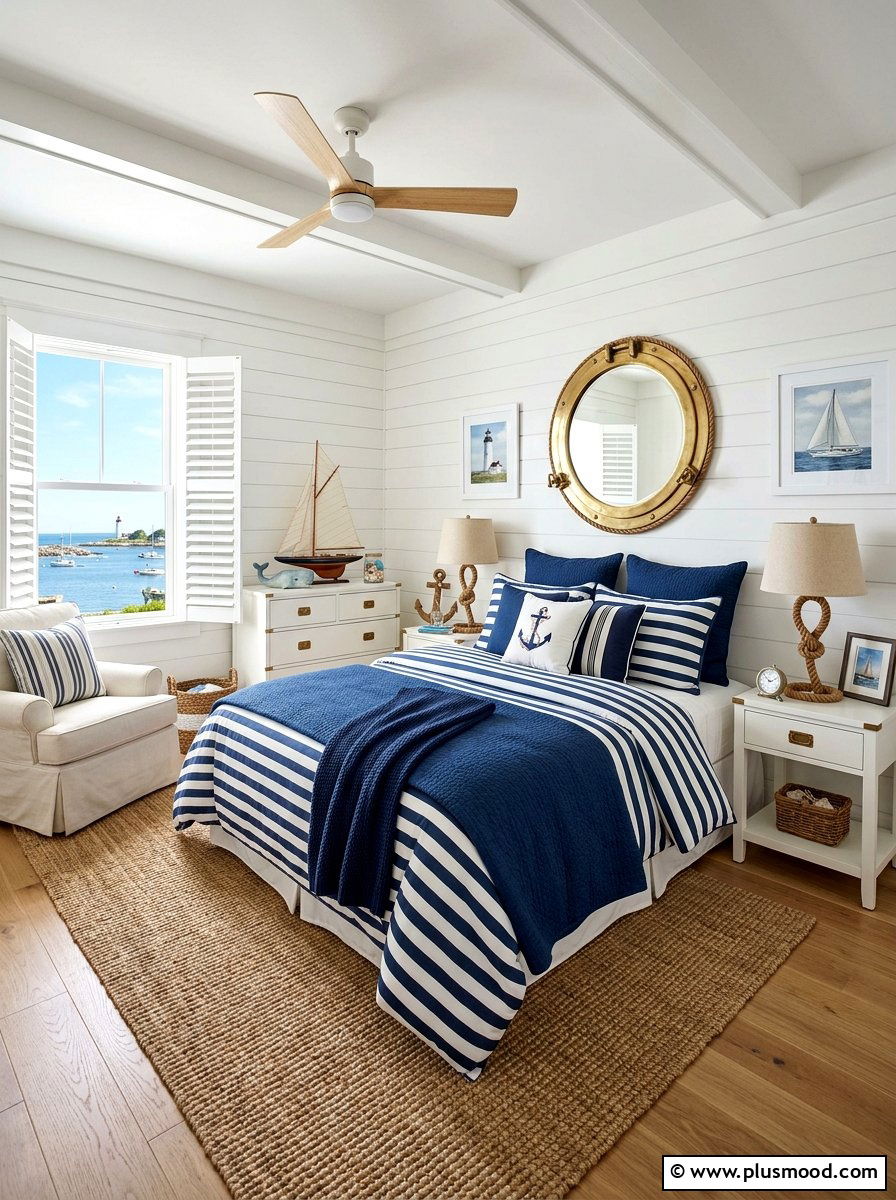 Nautical Style Bedroom - 25 simple summer bedroom ideas