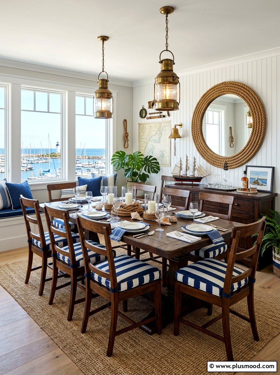 Nautical Theme Dining Space - 25 summer coastal dining room ideas