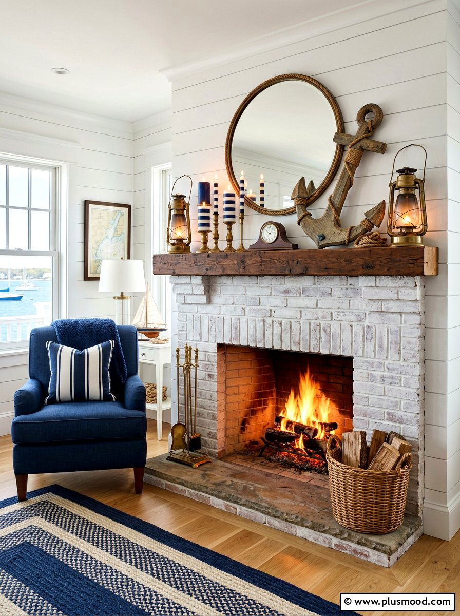 Nautical Theme Fireplace Accessories - 25 summer mantel decor ideas