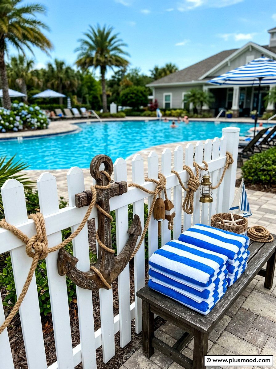Nautical Theme Pool Decor - 25 summer coastal pool area ideas