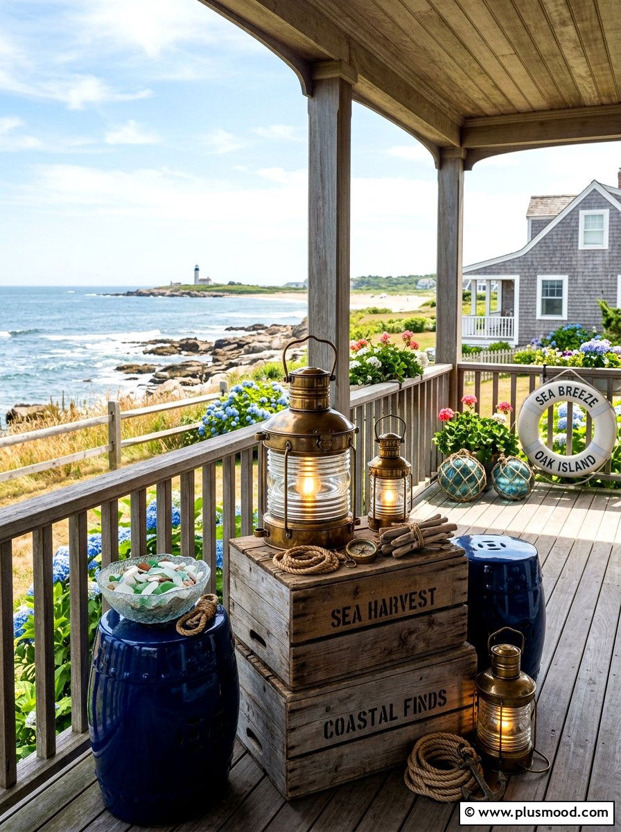 Nautical glass lantern - 25 summer lantern ideas for front porch