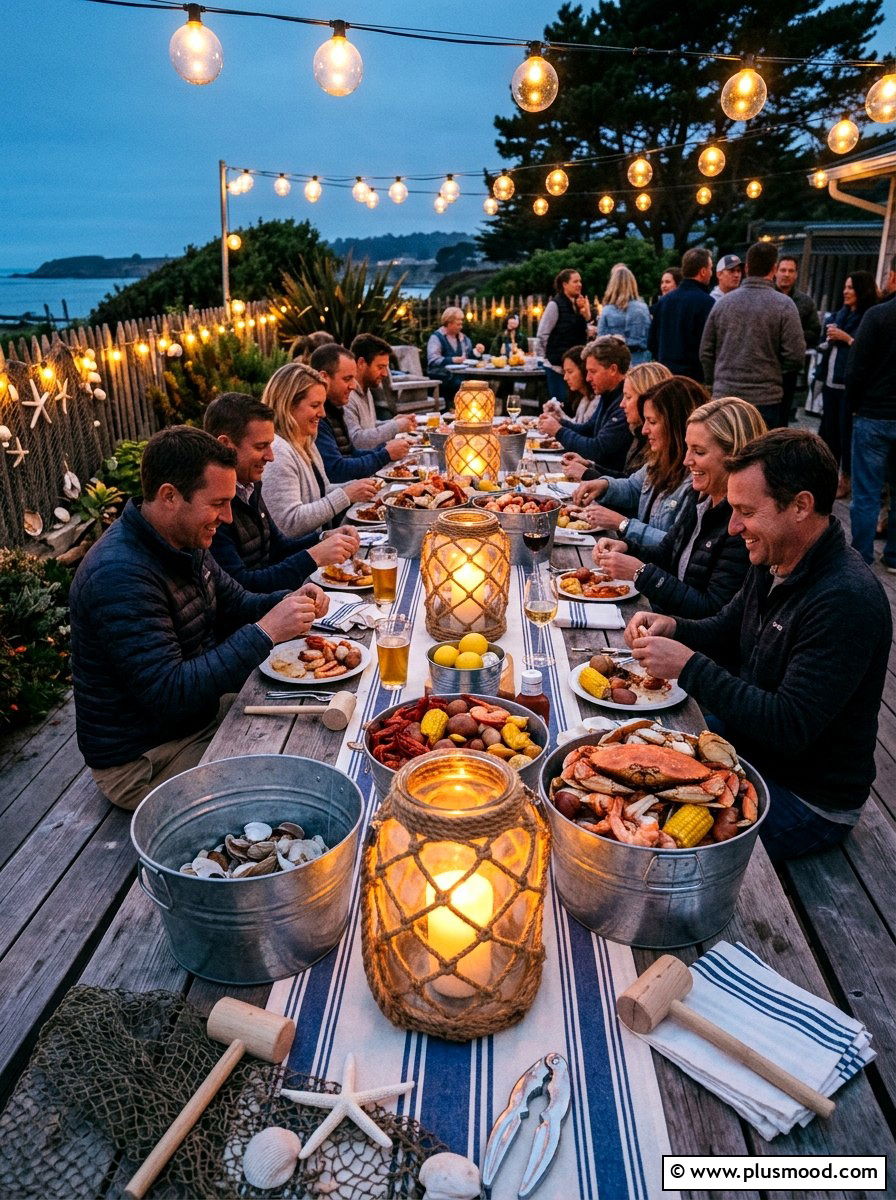 Nautical rope lanterns for seafood boil - 25 summer lantern decor ideas for parties