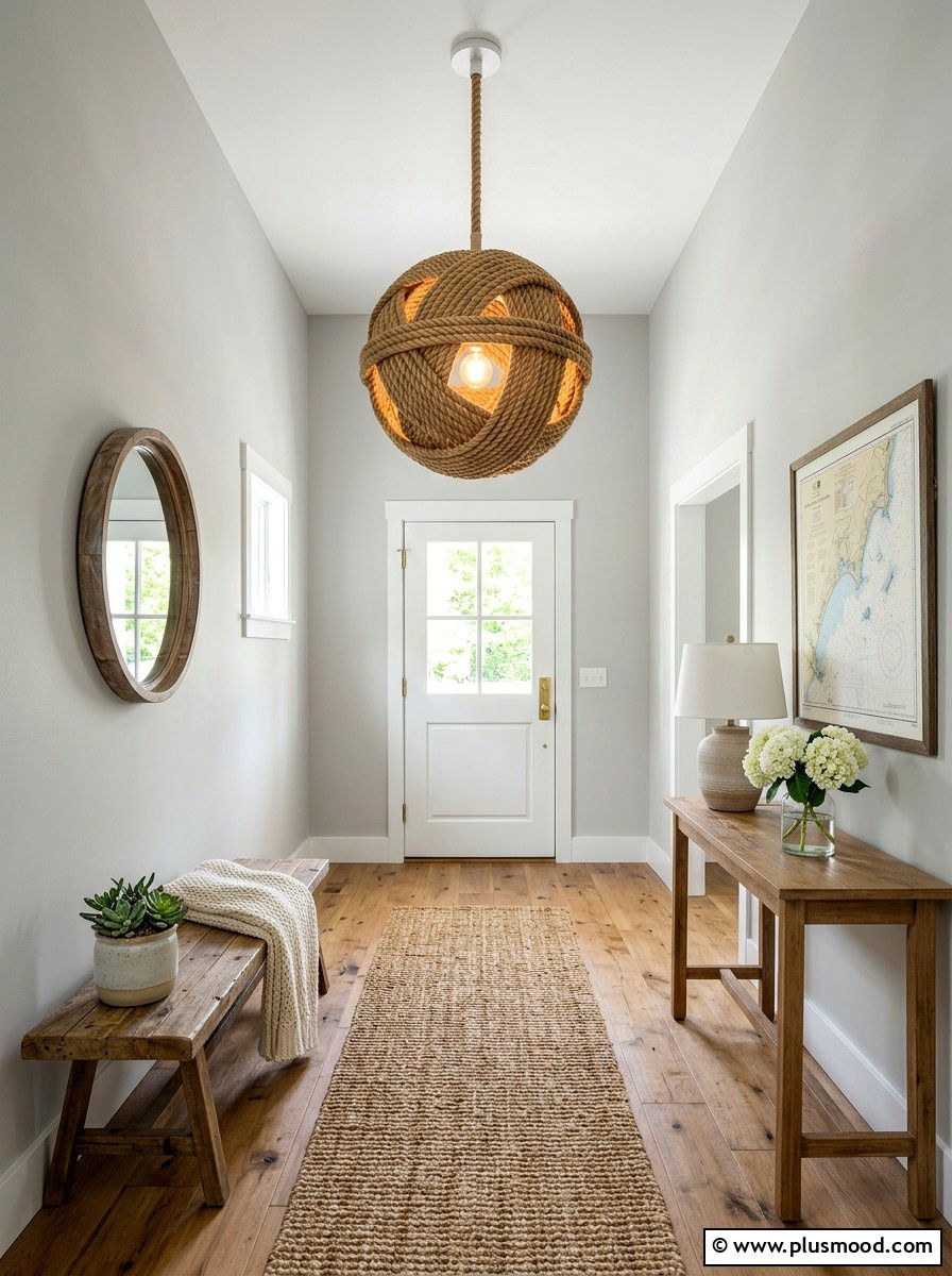Nautical rope lighting - 25 summer cottage decor ideas