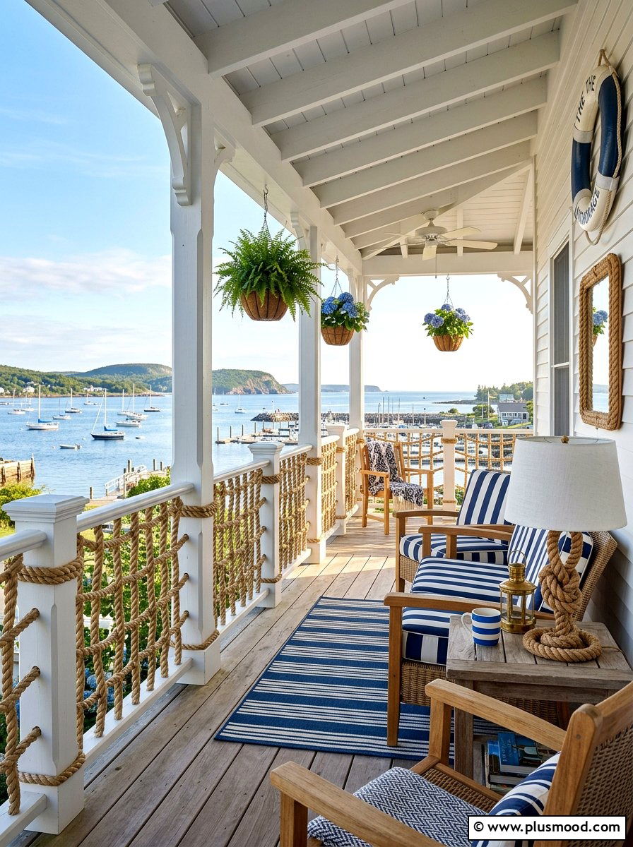 Nautical rope porch design - 25 summer coastal porch ideas