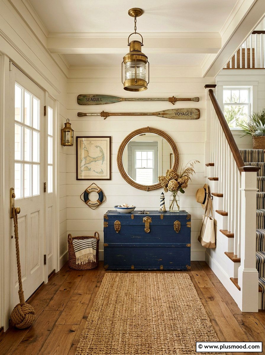 Nautical theme front hall - 25 summer entryway decor ideas