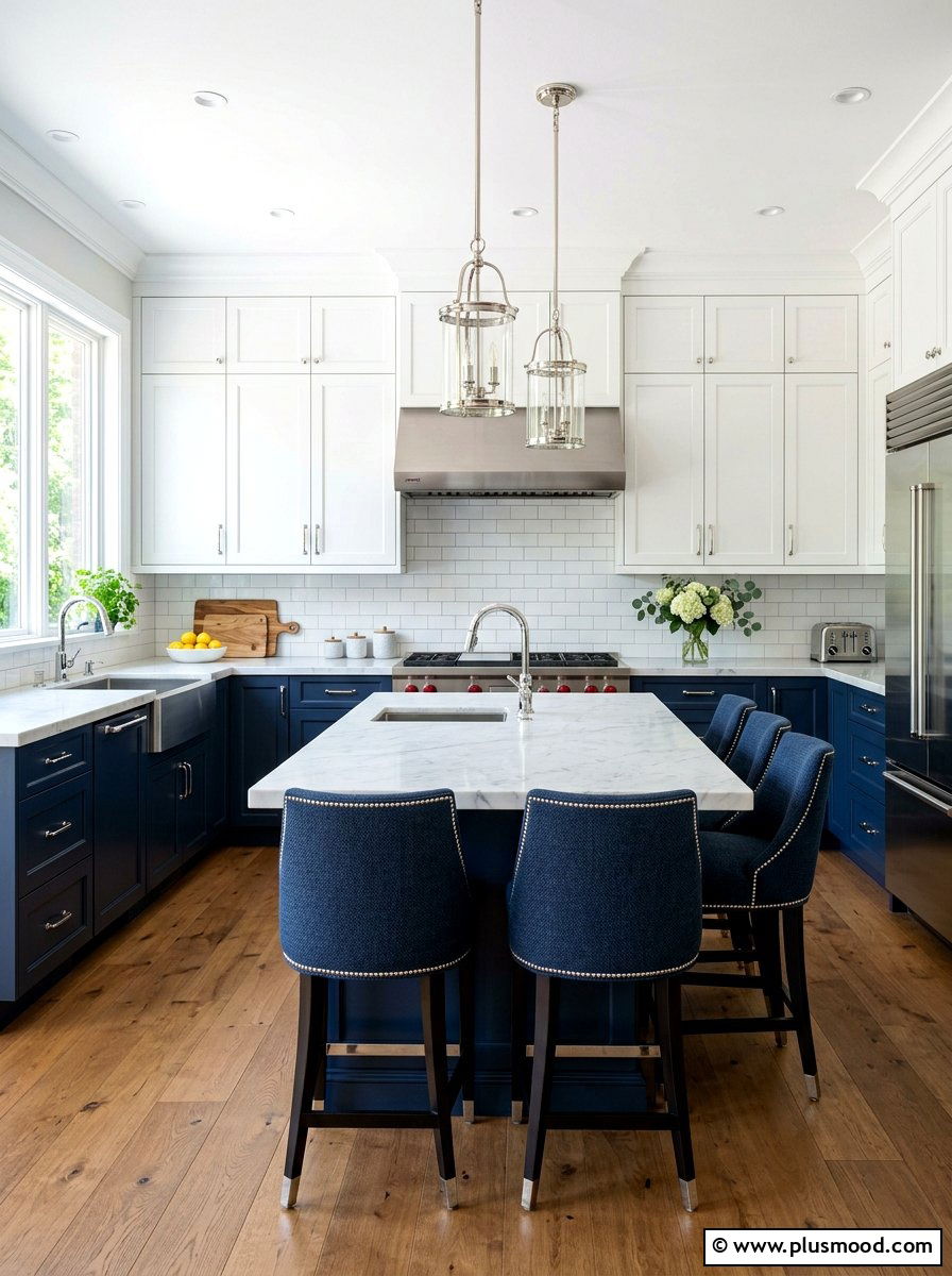 Navy And White Kitchen - 25 summer kitchen color ideas