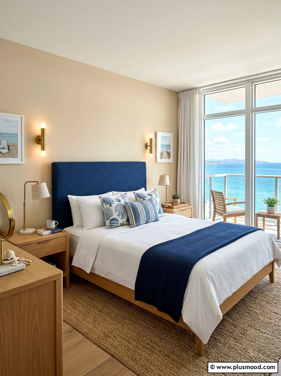 Navy Blue Coastal Bedroom - 25 summer coastal decor ideas