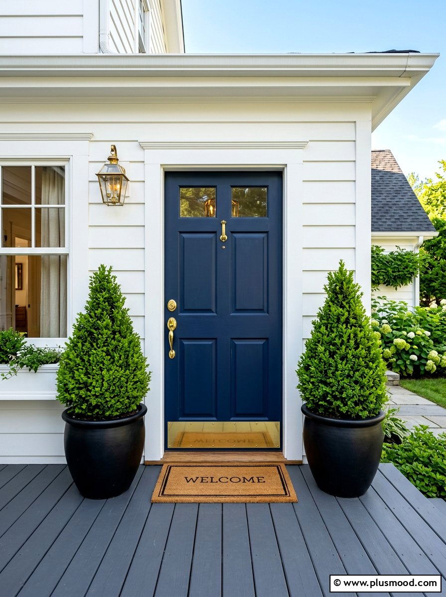 Navy Blue Entryway - 25 summer blue front door ideas