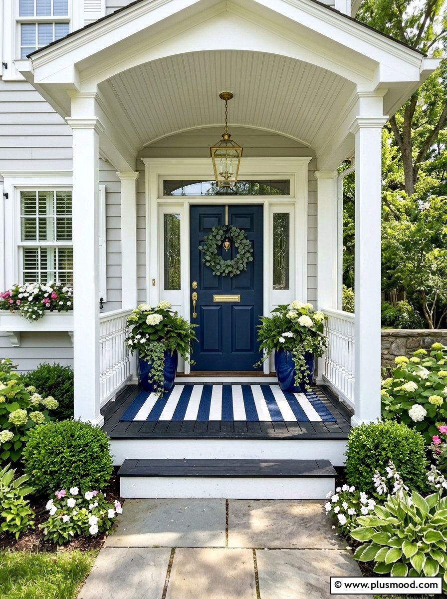 Navy Blue Front Porch - 25 summer front porch entryway ideas