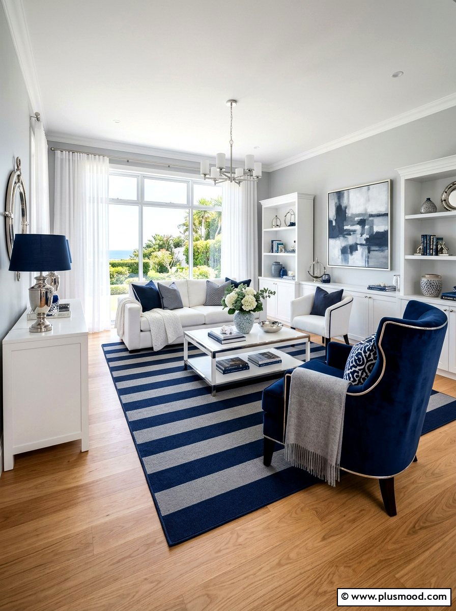Navy Blue Gray Living Room - 25 summer decor ideas for gray living room