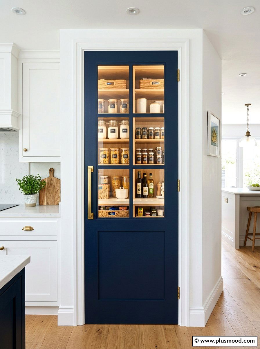 Navy Blue Kitchen Pantry - 25 summer blue kitchen decor ideas