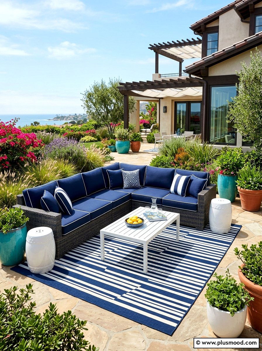 Navy Blue Patio Furniture - 25 summer coastal outdoor entertaining ideas