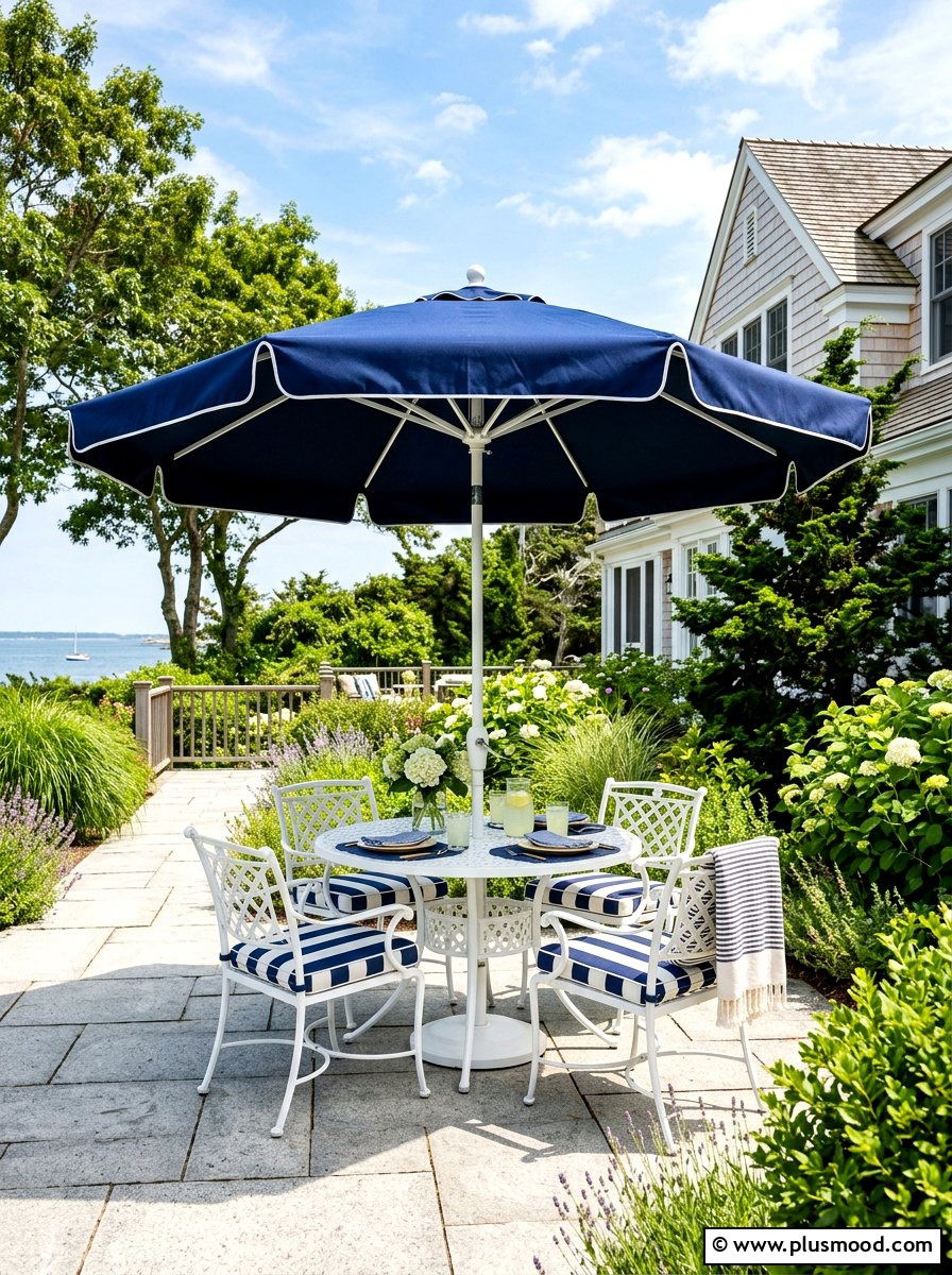 Navy Blue Patio Umbrella - 25 summer patio umbrella ideas