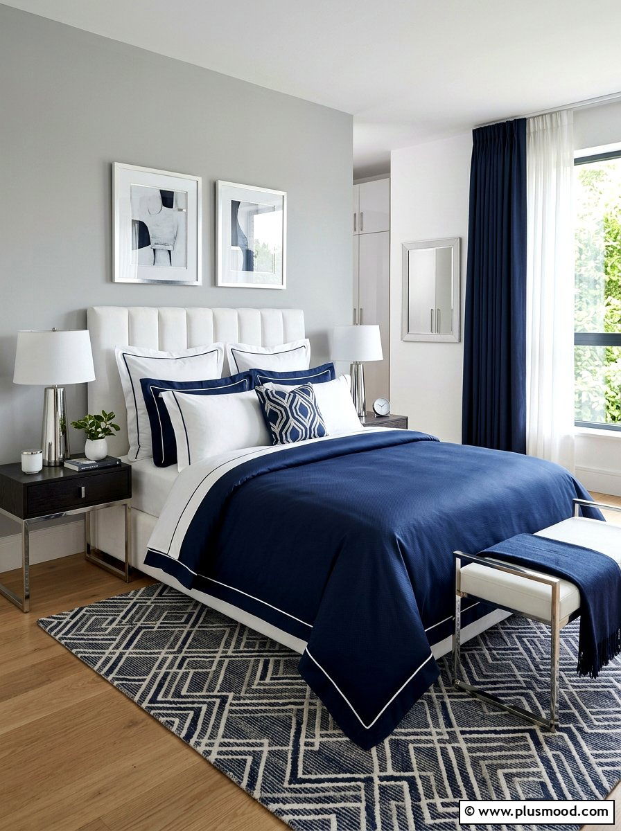 Navy Blue Summer Duvet - 25 summer duvet styling ideas