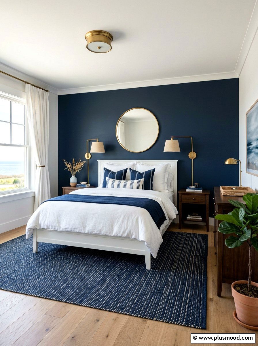 Navy blue coastal bedroom - 25 coastal summer bedroom ideas