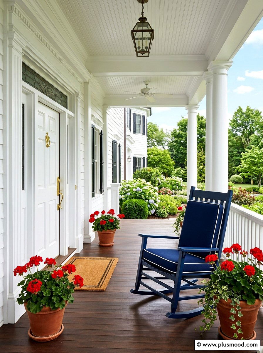 Navy blue porch rocker - 25 summer front porch rocking chair ideas